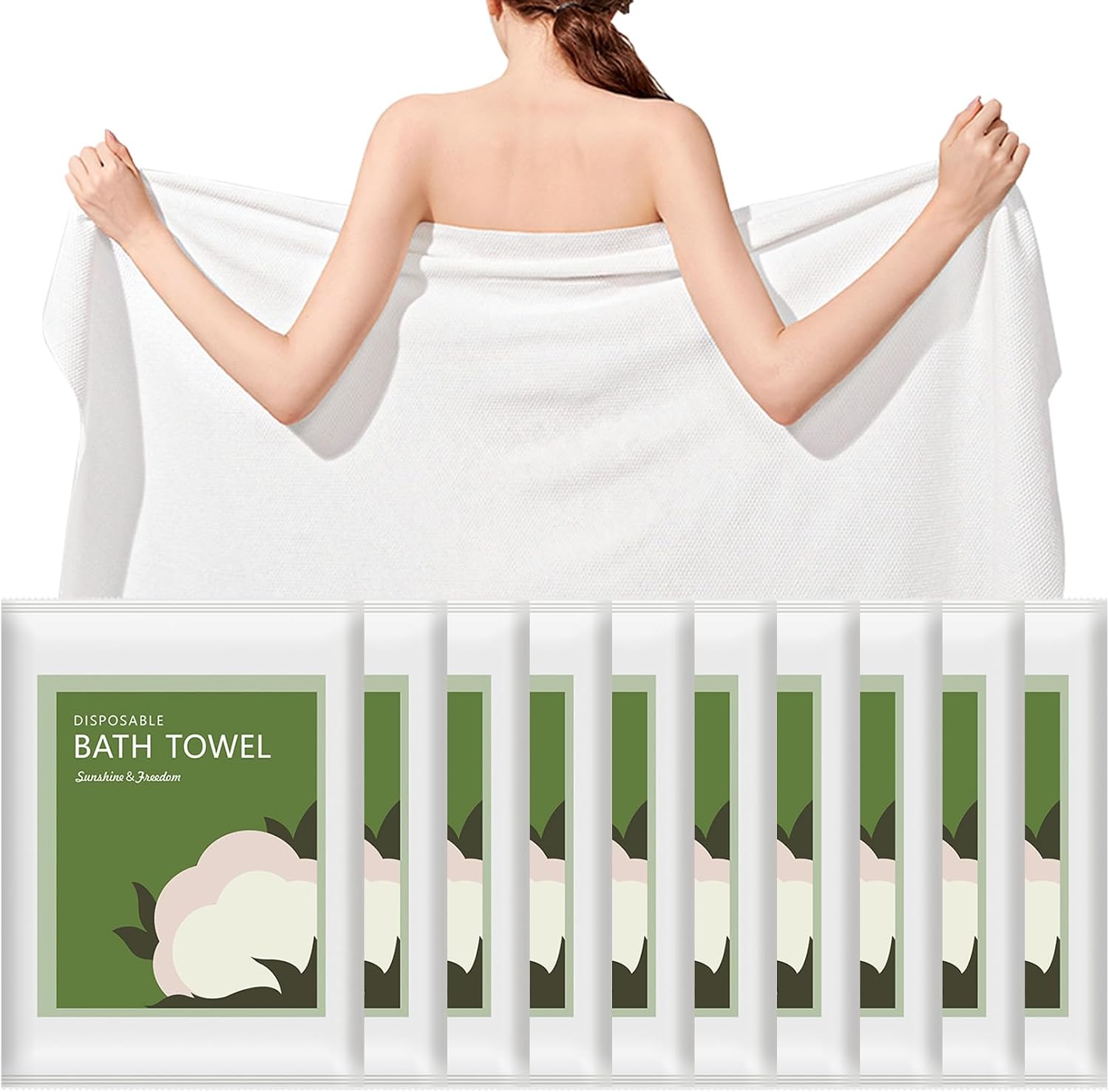 Travel Towel Quick Dry - Wegwerpbadhanddoeken 10 stuks 55x27.5in Ultra Zacht