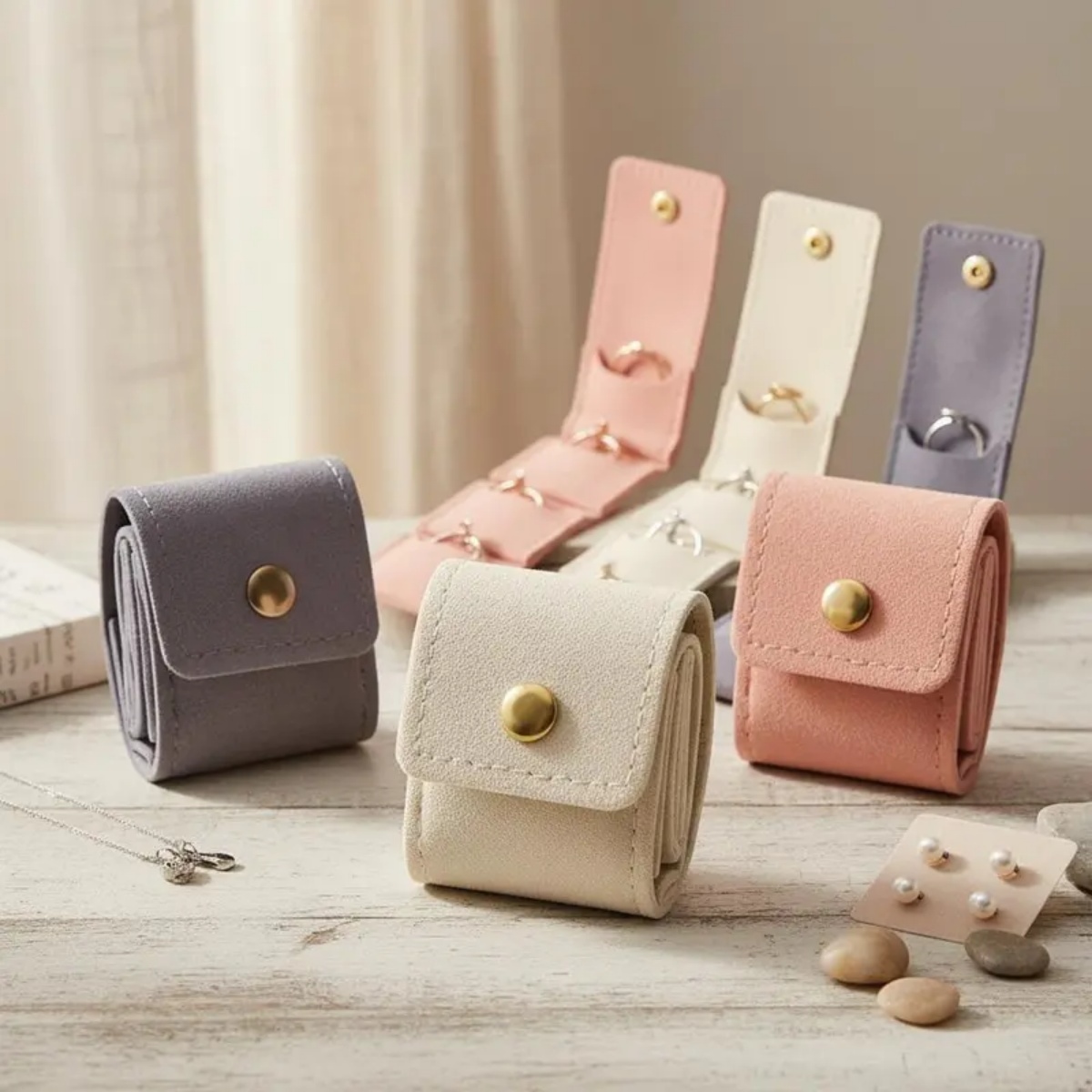 Mini opvouwbare suède sieraden - Travel Jewellery & Accessories Organiser recensie en prijs